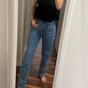 Everlane Way High Jeans Size 26 Long Straight Leg Medium Wash
